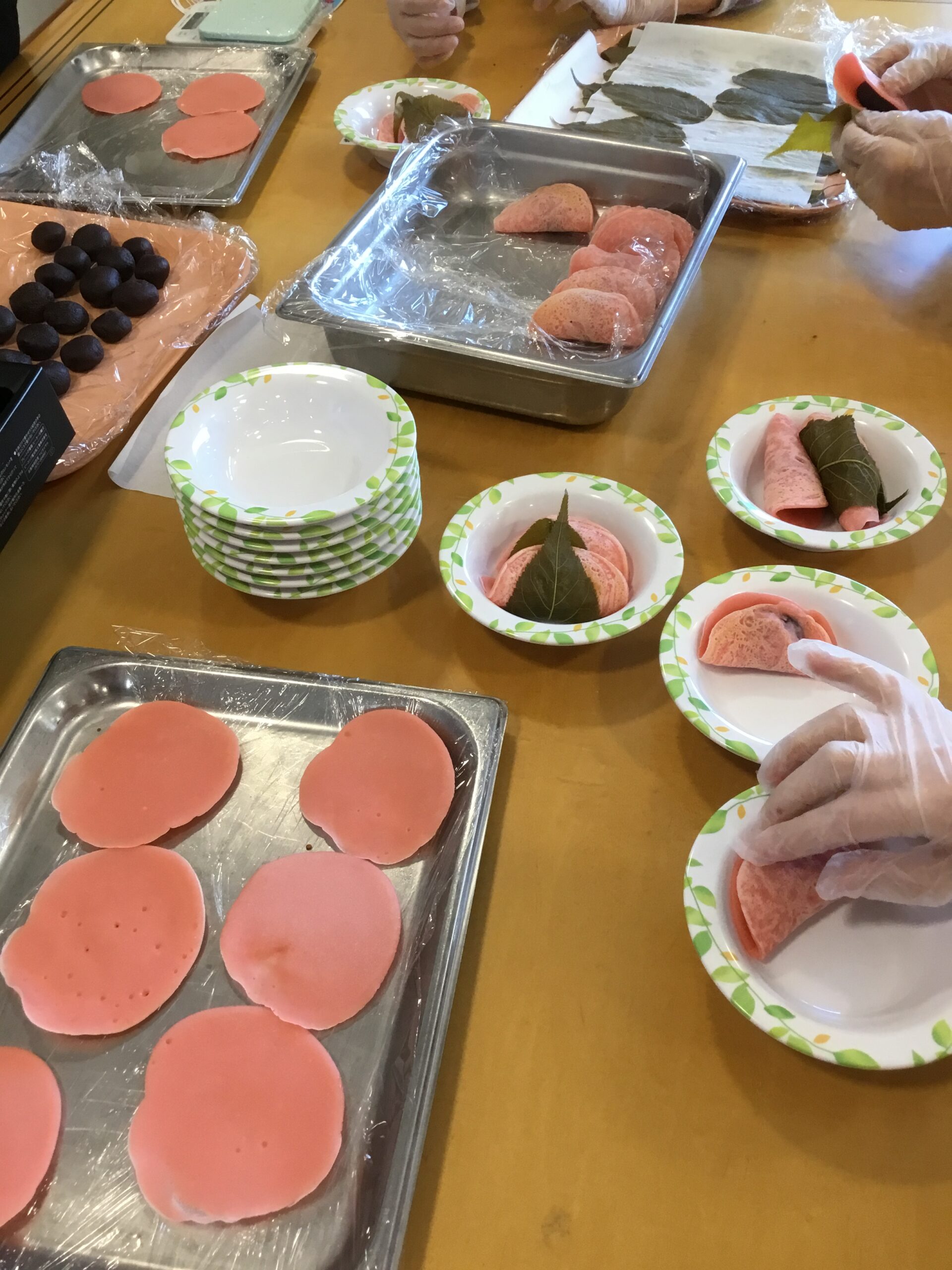 桜もち作り